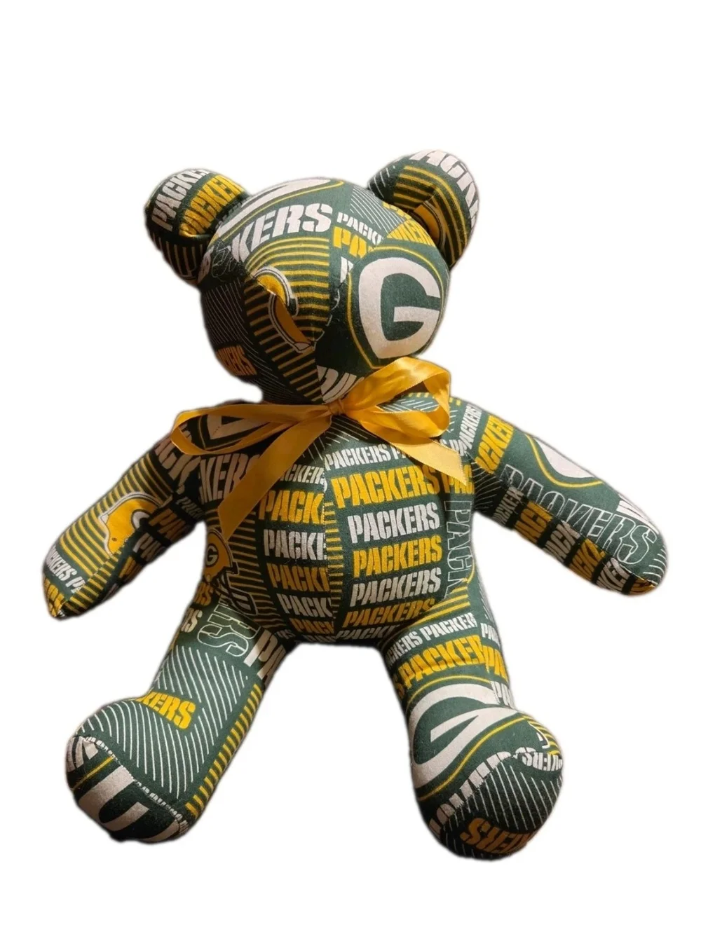 Vintage Handmade Green Bay Packers Stuffed Teddy Bear